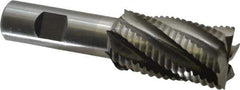 Interstate - 1-1/8" Diam, Coarse Pitch, 2" LOC, 6 Flute Cobalt Roughing Square End Mill - Uncoated, 4-1/4" OAL, 3/4" Shank Diam, Single End, Centercutting - Eagle Tool & Supply