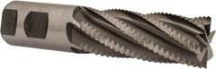 Interstate - 1-1/4" Diam, Coarse Pitch, 3" LOC, 6 Flute Cobalt Roughing Square End Mill - Uncoated, 5-1/2" OAL, 1-1/4" Shank Diam, Single End, Centercutting - Eagle Tool & Supply