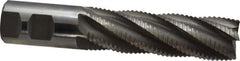 Interstate - 1-1/4" Diam, Coarse Pitch, 4" LOC, 6 Flute Cobalt Roughing Square End Mill - Uncoated, 6-1/2" OAL, 1-1/4" Shank Diam, Single End, Centercutting - Eagle Tool & Supply