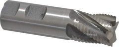 Interstate - 1" Diam, Coarse Pitch, 1-1/8" LOC, 5 Flute Cobalt Roughing Square End Mill - Uncoated, 3-5/8" OAL, 1" Shank Diam, Single End, Centercutting - Eagle Tool & Supply