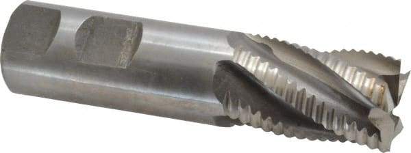 Interstate - 1" Diam, Coarse Pitch, 1-5/8" LOC, 5 Flute Cobalt Roughing Square End Mill - Uncoated, 4-1/8" OAL, 1" Shank Diam, Single End, Centercutting - Eagle Tool & Supply