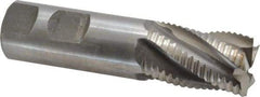 Interstate - 1" Diam, Coarse Pitch, 1-5/8" LOC, 5 Flute Cobalt Roughing Square End Mill - Uncoated, 4-1/8" OAL, 1" Shank Diam, Single End, Centercutting - Eagle Tool & Supply