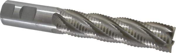 Interstate - 1" Diam, Coarse Pitch, 4" LOC, 5 Flute Cobalt Roughing Square End Mill - Uncoated, 6-1/2" OAL, 1" Shank Diam, Single End, Centercutting - Eagle Tool & Supply