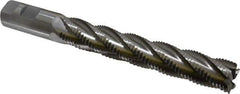 Interstate - 1" Diam, Coarse Pitch, 6" LOC, 5 Flute Cobalt Roughing Square End Mill - Uncoated, 8-1/2" OAL, 1" Shank Diam, Single End, Centercutting - Eagle Tool & Supply