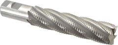 Interstate - 1-1/2" Diam, Coarse Pitch, 6" LOC, 6 Flute Cobalt Roughing Square End Mill - Uncoated, 8-1/2" OAL, 1-1/4" Shank Diam, Single End, Centercutting - Eagle Tool & Supply