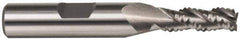 Cleveland - 3/4" Diam, Coarse Pitch, 3" LOC, 3 Flute Powdered Metal 0.06" Corner Radius Roughing End Mill - TiCN Finish, 5-1/4" OAL, 3/4" Shank Diam, Single End, Centercutting, 42° Helix - Eagle Tool & Supply