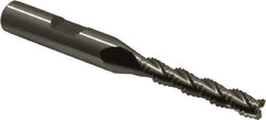 Interstate - 1/4" Diam, Coarse Pitch, 1-3/8" LOC, 3 Flute Cobalt Roughing Square End Mill - Uncoated, 3-1/8" OAL, 3/8" Shank Diam, Single End, Centercutting - Eagle Tool & Supply