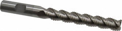 Interstate - 1/2" Diam, Coarse Pitch, 3" LOC, 3 Flute Cobalt Roughing Square End Mill - Uncoated, 5" OAL, 1/2" Shank Diam, Single End, Centercutting - Eagle Tool & Supply