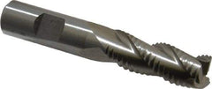 Interstate - 5/8" Diam, Coarse Pitch, 1-5/8" LOC, 3 Flute Cobalt Roughing Square End Mill - Uncoated, 3-3/4" OAL, 5/8" Shank Diam, Single End, Centercutting - Eagle Tool & Supply