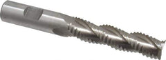 Interstate - 5/8" Diam, Coarse Pitch, 2-1/2" LOC, 3 Flute Cobalt Roughing Square End Mill - Uncoated, 4-5/8" OAL, 5/8" Shank Diam, Single End, Centercutting - Eagle Tool & Supply