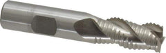 Interstate - 5/8" Diam, Coarse Pitch, 1-1/4" LOC, 3 Flute Cobalt Roughing Square End Mill - Uncoated, 3-3/8" OAL, 5/8" Shank Diam, Single End, Centercutting - Eagle Tool & Supply