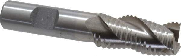Interstate - 3/4" Diam, Coarse Pitch, 1-5/8" LOC, 3 Flute Cobalt Roughing Square End Mill - Uncoated, 3-3/4" OAL, 5/8" Shank Diam, Single End, Centercutting - Eagle Tool & Supply