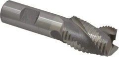 Interstate - 1" Diam, Coarse Pitch, 1-1/2" LOC, 3 Flute Cobalt Roughing Square End Mill - Uncoated, 3-3/4" OAL, 3/4" Shank Diam, Single End, Centercutting - Eagle Tool & Supply