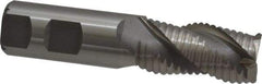 Interstate - 1" Diam, Coarse Pitch, 2" LOC, 3 Flute Cobalt Roughing Square End Mill - Uncoated, 4-1/2" OAL, 1" Shank Diam, Single End, Centercutting - Eagle Tool & Supply