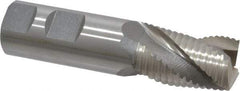 Interstate - 1" Diam, Coarse Pitch, 1-5/8" LOC, 3 Flute Cobalt Roughing Square End Mill - Uncoated, 4-1/8" OAL, 1" Shank Diam, Single End, Centercutting - Eagle Tool & Supply