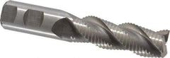 Interstate - 1" Diam, Coarse Pitch, 3" LOC, 3 Flute Cobalt Roughing Square End Mill - Uncoated, 5-1/2" OAL, 1" Shank Diam, Single End, Centercutting - Eagle Tool & Supply