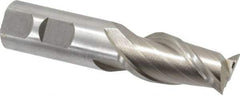 Interstate - 7/8", 1-7/8" LOC, 7/8" Shank Diam, 4-1/8" OAL, 2 Flute, High Speed Steel Square End Mill - Single End, Uncoated, Spiral Flute, Centercutting, Right Hand Cut, Right Hand Flute - Eagle Tool & Supply
