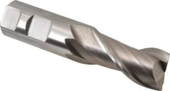 Interstate - 1", 2" LOC, 1" Shank Diam, 4-1/2" OAL, 2 Flute, High Speed Steel Square End Mill - Single End, Uncoated, Spiral Flute, Centercutting, Right Hand Cut, Right Hand Flute - Eagle Tool & Supply