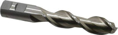 Interstate - 7/8", 3-1/2" LOC, 7/8" Shank Diam, 5-3/4" OAL, 2 Flute, High Speed Steel Square End Mill - Single End, Uncoated, Spiral Flute, Centercutting, Right Hand Cut, Right Hand Flute - Eagle Tool & Supply