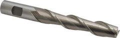 Interstate - 3/4", 4" LOC, 3/4" Shank Diam, 6-1/4" OAL, 2 Flute, High Speed Steel Square End Mill - Single End, Uncoated, Spiral Flute, 37° Helix, Centercutting, Right Hand Cut, Right Hand Flute - Eagle Tool & Supply