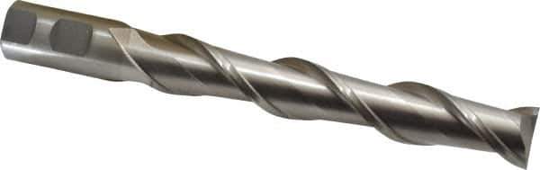 Interstate - 1", 6" LOC, 1" Shank Diam, 8-1/2" OAL, 2 Flute, High Speed Steel Square End Mill - Single End, Uncoated, Spiral Flute, 37° Helix, Centercutting, Right Hand Cut, Right Hand Flute - Eagle Tool & Supply