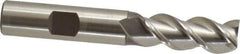 Interstate - 1/2" Diam, 1-1/4" LOC, 3 Flute Cobalt Roughing & Finishing Square End Mill - Uncoated, 3-1/4" OAL, 1/2" Shank Diam, Straight Shank, 45° Helix, Centercutting - Eagle Tool & Supply