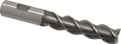 Interstate - 3/4" Diam, 3" LOC, 3 Flute Cobalt Roughing & Finishing Square End Mill - Uncoated, 5-1/4" OAL, 3/4" Shank Diam, Straight Shank, 45° Helix, Centercutting - Eagle Tool & Supply