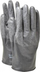 North - Size XL (10), 11" Long, 13 mil Thick, Butyl Chemical Resistant Gloves - Textured Finish, Rolled Cuff, Black - Eagle Tool & Supply