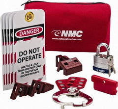 NMC - 12 Piece Electrical Lockout Kit - Keyed Differently, Comes in Pouch - Eagle Tool & Supply