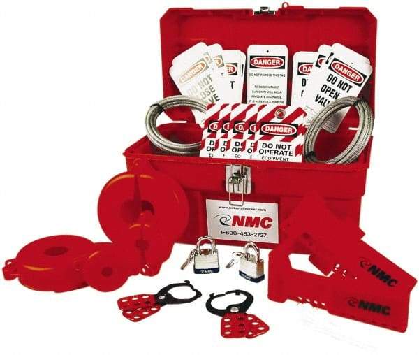 NMC - 32 Piece Valve Lockout Kit - Keyed Differently, Comes in Pouch - Eagle Tool & Supply