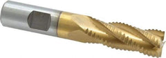Interstate - 5/8" Diam, Coarse Pitch, 1-5/8" LOC, 4 Flute Cobalt Roughing Square End Mill - TiN Finish, 3-3/4" OAL, 5/8" Shank Diam, Single End, Centercutting - Eagle Tool & Supply