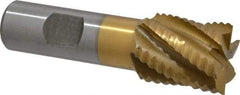 Interstate - 1" Diam, Coarse Pitch, 1-1/8" LOC, 6 Flute Cobalt Roughing Square End Mill - TiN Finish, 3-3/8" OAL, 3/4" Shank Diam, Single End, Centercutting - Eagle Tool & Supply