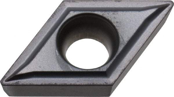 Kennametal - DCMT32.51 LF Grade KC5025 Carbide Turning Insert - TiAlN Finish, 55° Diamond, 3/8" Inscr Circle, 5/32" Thick, 1/64" Corner Radius - Eagle Tool & Supply
