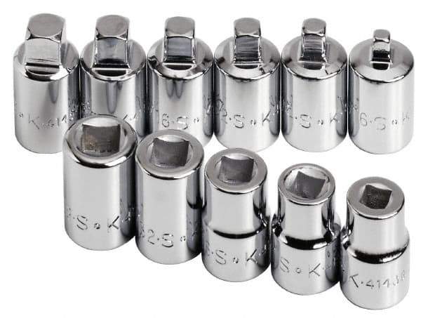 SK - 11 Piece 3/8" Drive Socket Set - 4 Points, 3/16" to 3/8" Range, Inch Measurement Standard - Eagle Tool & Supply
