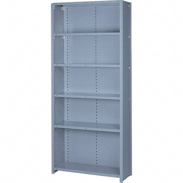 Lyon - 6 Shelf, 1,300 Lb. Capacity, Closed Shelving Starter Unit - 36 Inch Wide x 12 Inch Deep x 84 Inch High, Gray - Eagle Tool & Supply