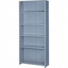 Lyon - 6 Shelf, 900 Lb. Capacity, Closed Shelving Starter Unit - 36 Inch Wide x 12 Inch Deep x 84 Inch High, Gray - Eagle Tool & Supply