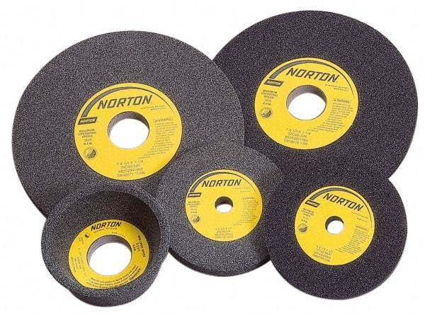 Norton - 7" Diam x 1-1/4" Hole x 1" Thick, I Hardness, 120 Grit Surface Grinding Wheel - Silicon Carbide, Type 1, Fine Grade, 3,600 Max RPM, Vitrified Bond, No Recess - Eagle Tool & Supply