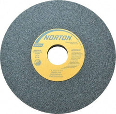 Norton - 7" Diam x 1-1/4" Hole x 1/2" Thick, J Hardness, 60 Grit Surface Grinding Wheel - Silicon Carbide, Type 1, Medium Grade, 3,600 Max RPM, Vitrified Bond, No Recess - Eagle Tool & Supply