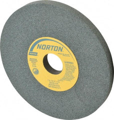 Norton - 7" Diam x 1-1/4" Hole x 1/2" Thick, J Hardness, 80 Grit Surface Grinding Wheel - Silicon Carbide, Type 1, Medium Grade, 3,600 Max RPM, Vitrified Bond, No Recess - Eagle Tool & Supply