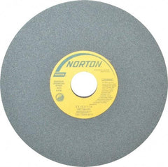 Norton - 8" Diam x 1-1/4" Hole x 1/2" Thick, I Hardness, 100 Grit Surface Grinding Wheel - Silicon Carbide, Type 1, Fine Grade, 3,600 Max RPM, Vitrified Bond, No Recess - Eagle Tool & Supply