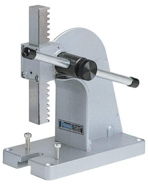 Panavise - 3/4" Ram, 2-1/8" Throat Depth, 1/4 Ton Manual Arbor Press - 4" Max Work Height x 3.7" Base Width x 7" Base Depth - Eagle Tool & Supply