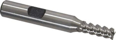 Interstate - 1/4" Diam, 5/8" LOC, 3 Flute Cobalt Roughing & Finishing Square End Mill - Uncoated, 2-7/16" OAL, 3/8" Shank Diam, Weldon Shank, 60° Helix, Centercutting, Regular Length - Eagle Tool & Supply