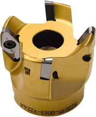 Seco - 4" Cut Diam, 0.394" Max Depth, 1-1/2" Arbor Hole, 5 Inserts, VPGX 2206 Insert Style, Indexable Copy Face Mill - 25,000 Max RPM, 2-1/4 High, Through Coolant - Eagle Tool & Supply