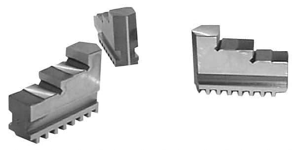 Buck Chuck Company - 8" Max Chuck Diam Compatibility, Steel Tongue & Groove Hard Lathe Top Jaws - 2" High - Eagle Tool & Supply