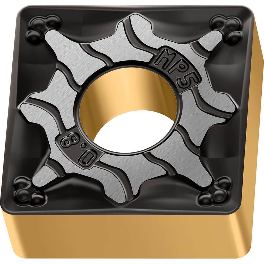 Turning Insert:  SNMG433-MP5 WPP10G,  Solid Carbide TiCN, Al2O3 & TiN Finish,  Neutral,  0.5000″ Long,  1/2″ Inscribed Circle,  0.0470″ Corner Radius,  90.0 &deg N/A Square,  Series  SNMG-MP5