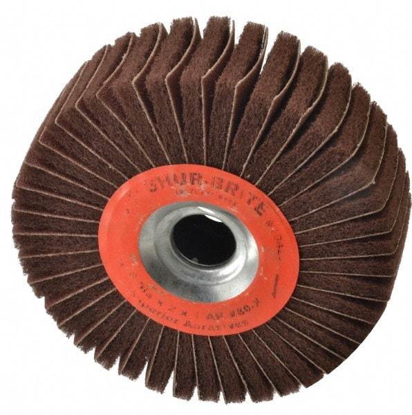 Superior Abrasives - 6" Diam, 80 Grit Aluminum Oxide Duplex Wheel - 1" Hole, 2" Wide, Coated, Medium Grade, 4,500 Max RPM - Eagle Tool & Supply