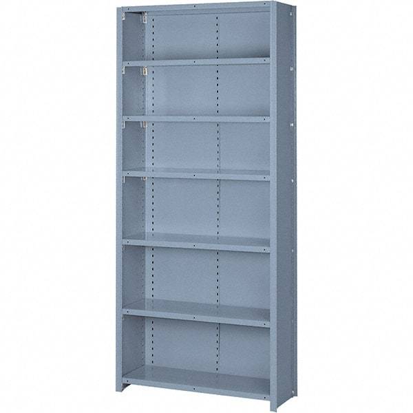 Lyon - 7 Shelf, 1,300 Lb. Capacity, Closed Shelving Starter Unit - 36 Inch Wide x 18 Inch Deep x 84 Inch High, Gray - Eagle Tool & Supply