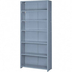 Lyon - 7 Shelf, 600 Lb. Capacity, Closed Shelving Starter Unit - 36 Inch Wide x 24 Inch Deep x 84 Inch High, Gray - Eagle Tool & Supply