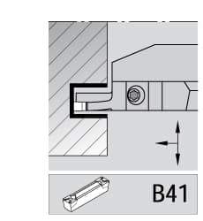 Kennametal - 5mm Groove Width, 19mm Max Depth of Cut, Left Hand Cut, A4M-B Indexable Grooving Blade - 5 Seat Size, Series A4 - Eagle Tool & Supply