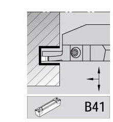 Kennametal - 5mm Groove Width, 19mm Max Depth of Cut, Right Hand Cut, A4M-B Indexable Grooving Blade - 5 Seat Size, Series A4 - Eagle Tool & Supply